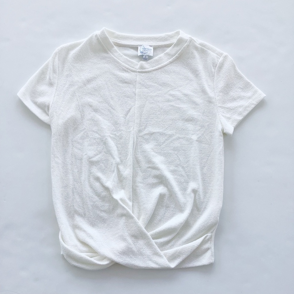 Blue Rain French Terry Twist Front Top